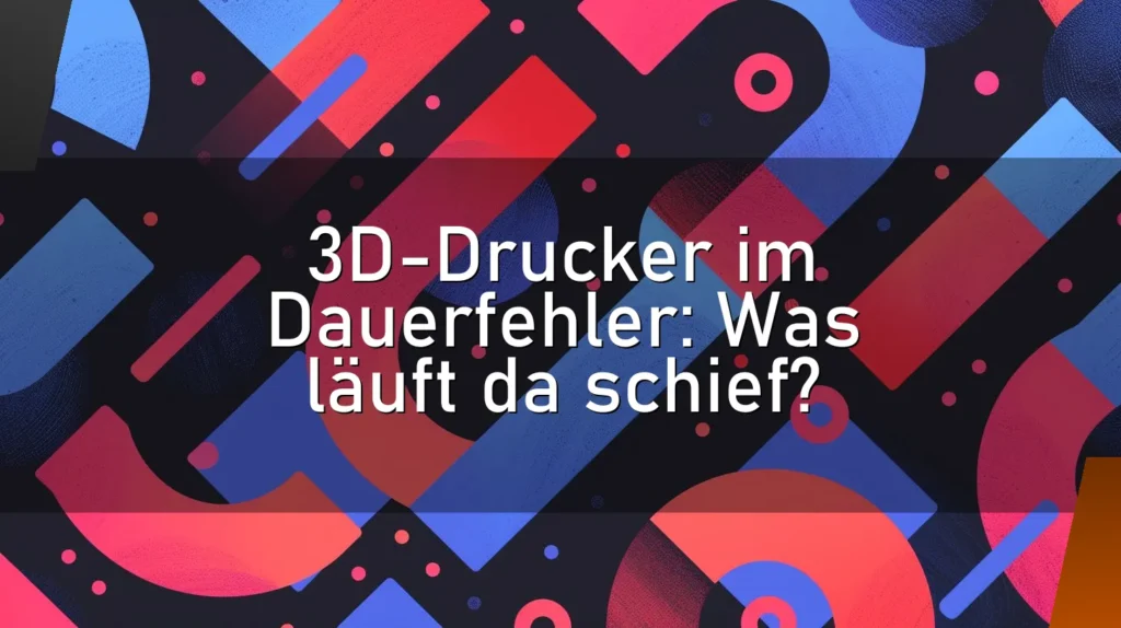 3D-Drucker im Dauerfehler: Was läuft da schief?