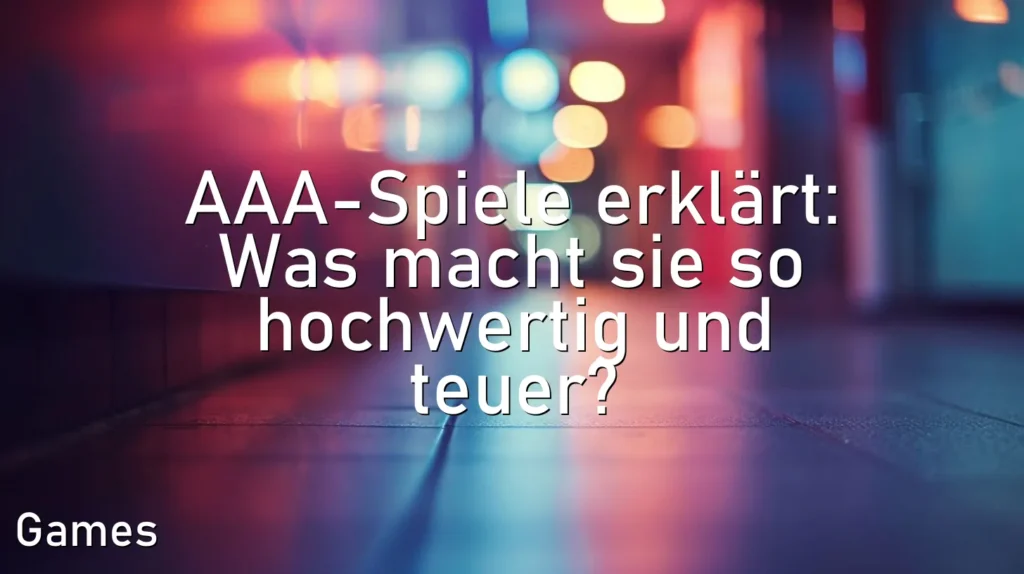 AAA-Spiele erklärt: Was macht sie so hochwertig und teuer?