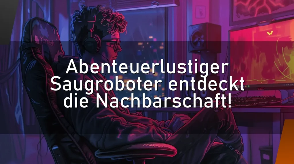 Abenteuerlustiger Saugroboter entdeckt die Nachbarschaft!