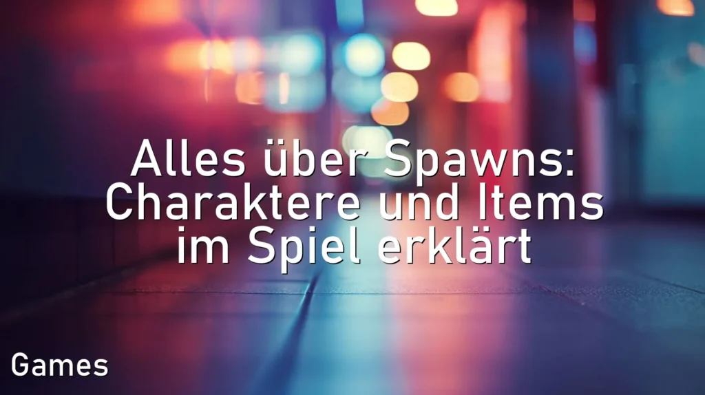Alles über Spawns: Charaktere und Items im Spiel erklärt