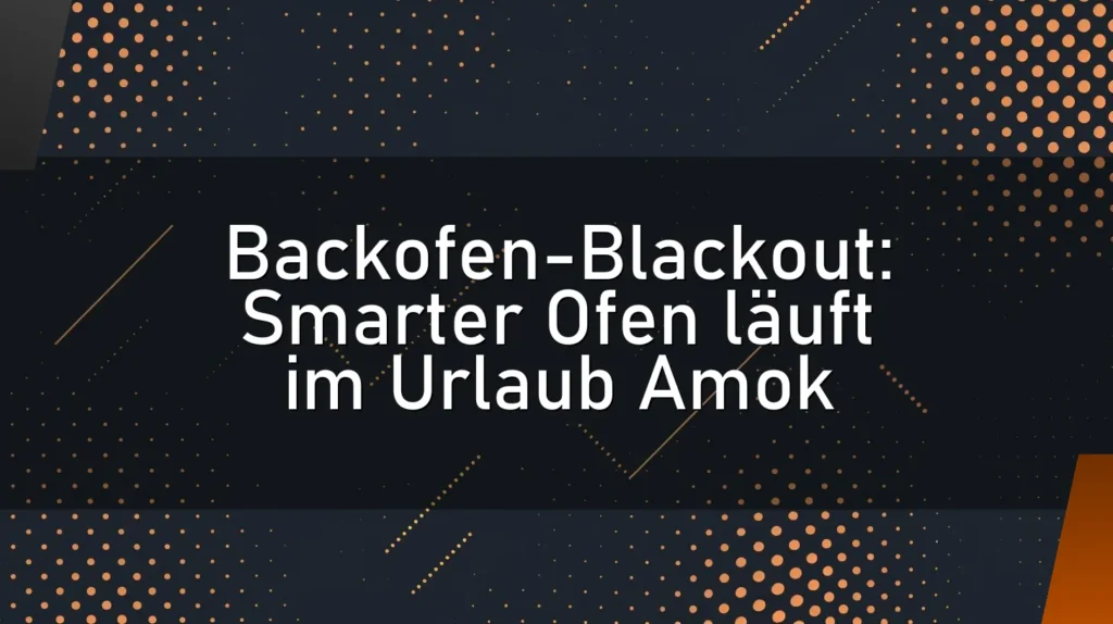 Backofen-Blackout: Smarter Ofen läuft im Urlaub Amok