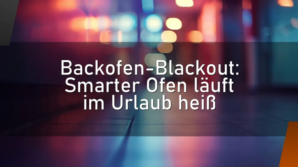 Backofen-Blackout: Smarter Ofen läuft im Urlaub heiß
