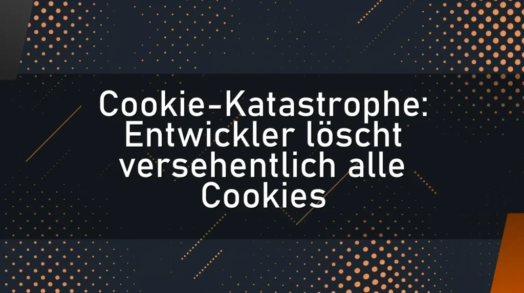 Cookie-Katastrophe: Entwickler löscht versehentlich alle Cookies