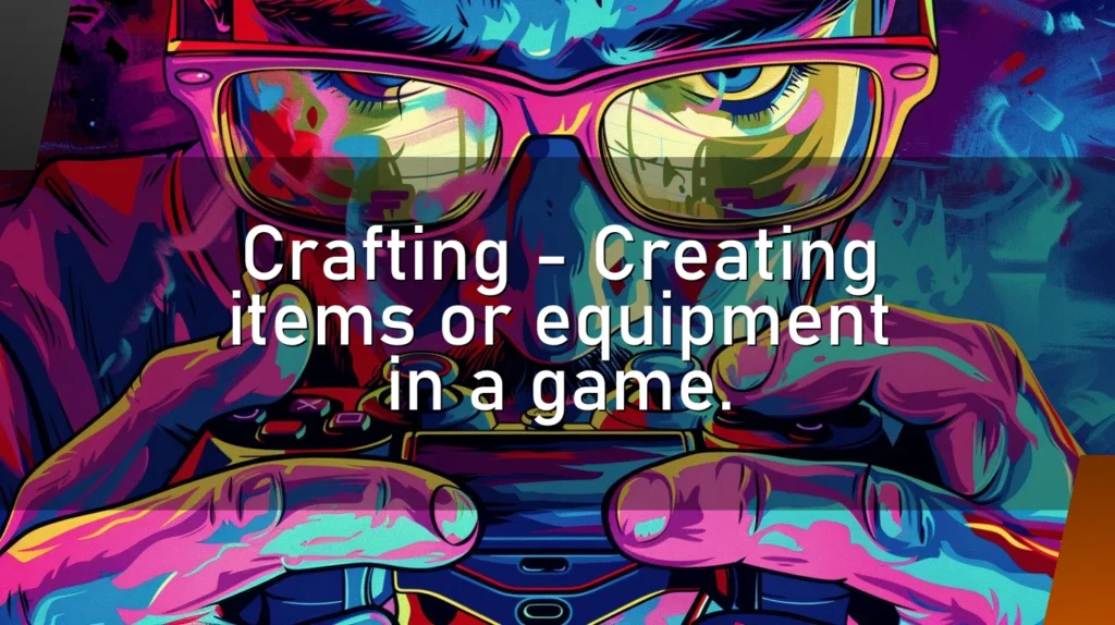 Crafting – Creating items or equipment in a game.
