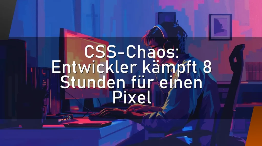 CSS-Chaos: Entwickler kämpft 8 Stunden für einen Pixel