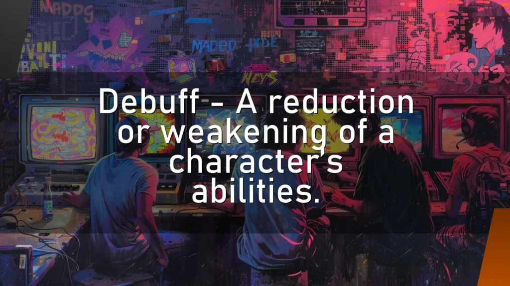 Debuff – A reduction or weakening of a character’s abilities.