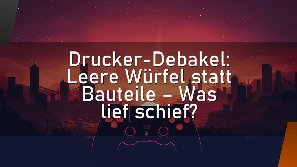 Drucker-Debakel: Leere Würfel statt Bauteile – Was lief schief?