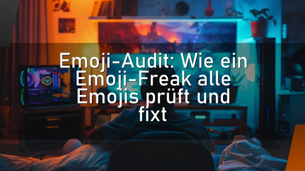 Emoji-Audit: Wie ein Emoji-Freak alle Emojis prüft und fixt