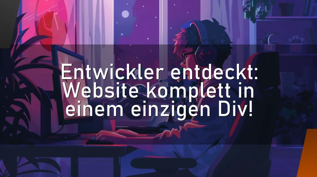 Entwickler entdeckt: Website komplett in einem einzigen Div!