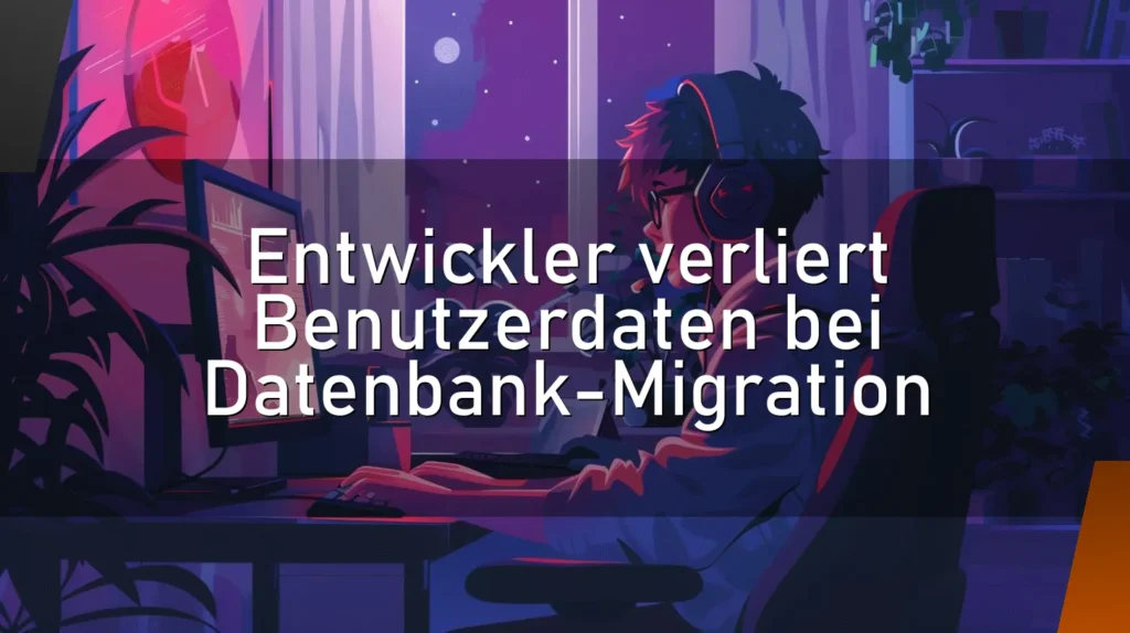 Entwickler verliert Benutzerdaten bei Datenbank-Migration