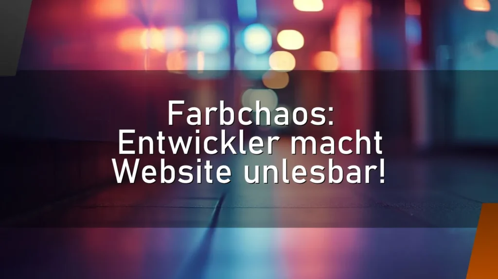 Farbchaos: Entwickler macht Website unlesbar!
