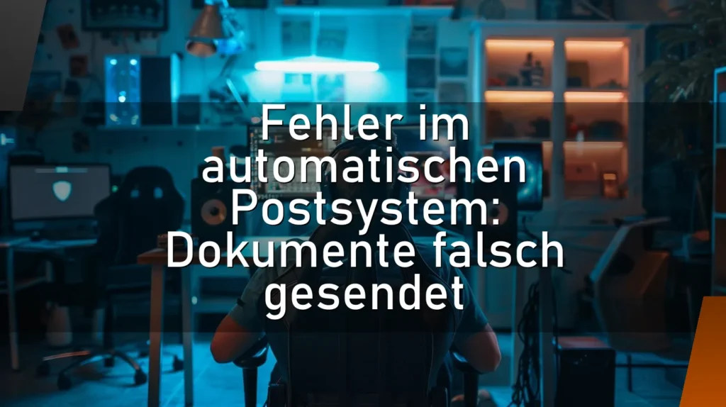 Fehler im automatischen Postsystem: Dokumente falsch gesendet