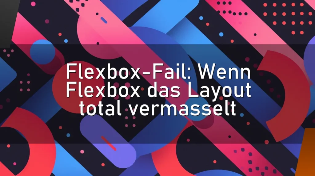 Flexbox-Fail: Wenn Flexbox das Layout total vermasselt
