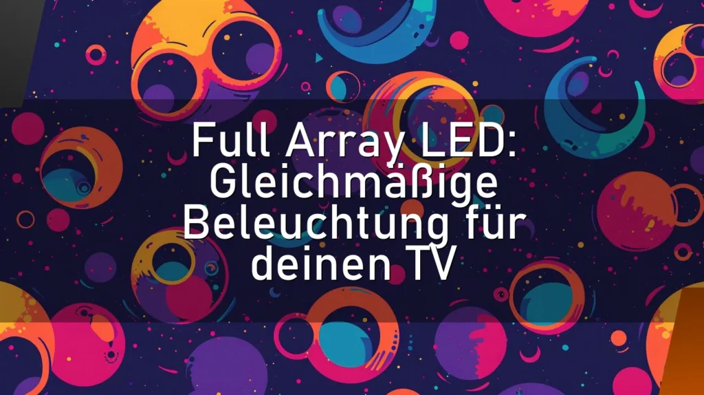 Full Array LED: Gleichmäßige Beleuchtung für deinen TV