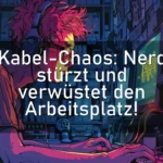 Kabel-Chaos: Nerd stürzt und verwüstet den Arbeitsplatz!