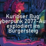 Kurioser Bug: Cyberpunk 2077-Auto explodiert im Bürgersteig