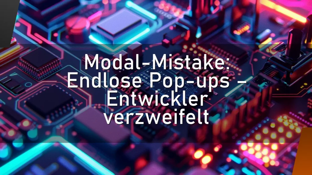 Modal-Mistake: Endlose Pop-ups – Entwickler verzweifelt