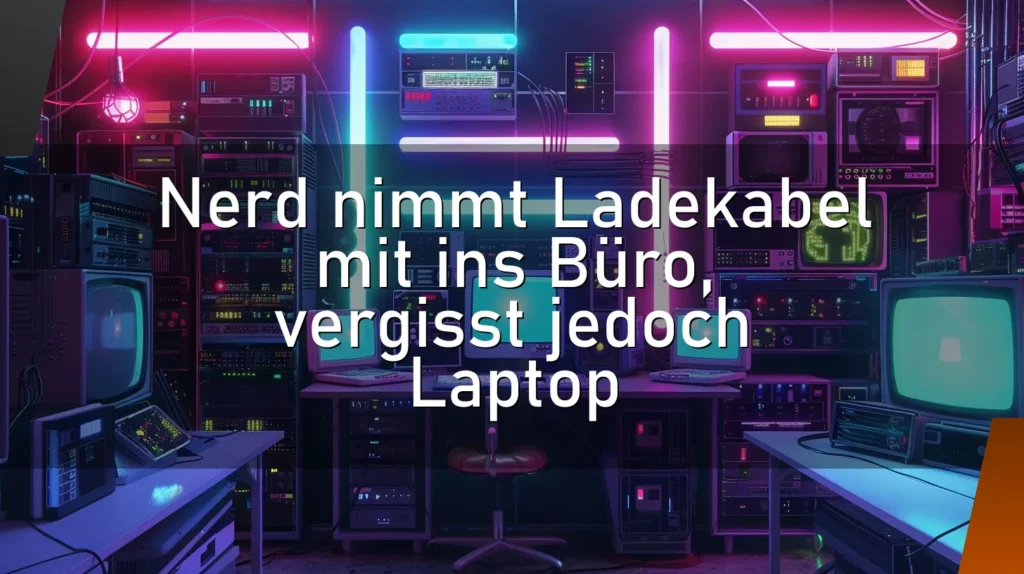 Nerd nimmt Ladekabel mit ins Büro, vergisst jedoch Laptop