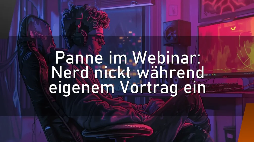 Panne im Webinar: Nerd nickt während eigenem Vortrag ein