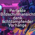 Perfekte Bildschirmansicht dank lichtdämpfender Vorhänge