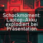 Schockmoment: Laptop-Akku explodiert bei Präsentation