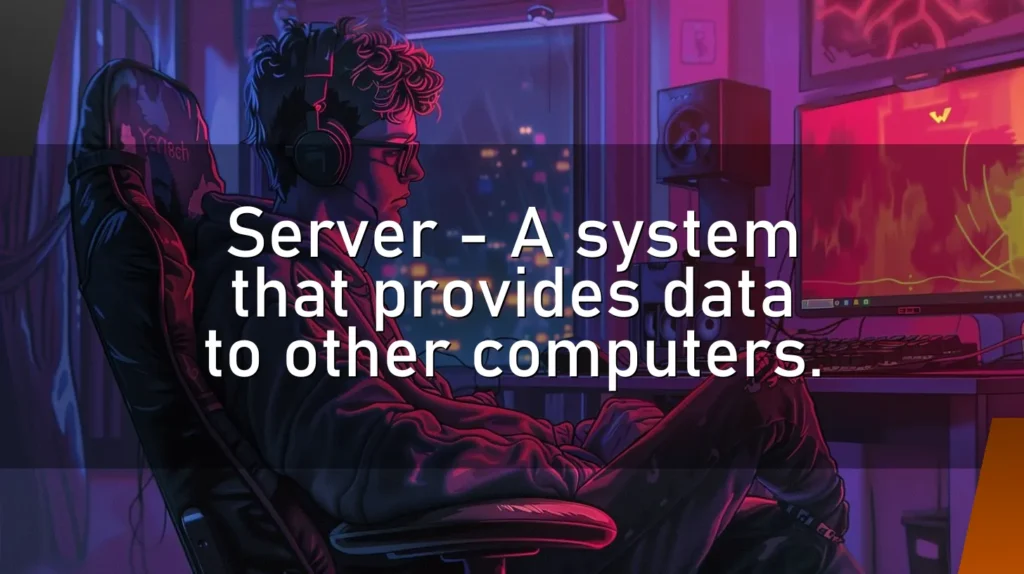 Server – A system that provides data to other computers.