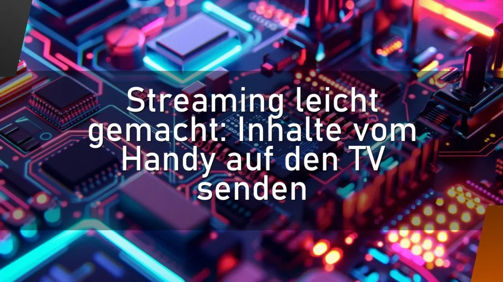 Streaming leicht gemacht: Inhalte vom Handy auf den TV senden