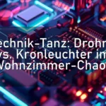 Technik-Tanz: Drohne vs. Kronleuchter im Wohnzimmer-Chaos
