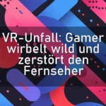 VR-Unfall: Gamer wirbelt wild und zerstört den Fernseher