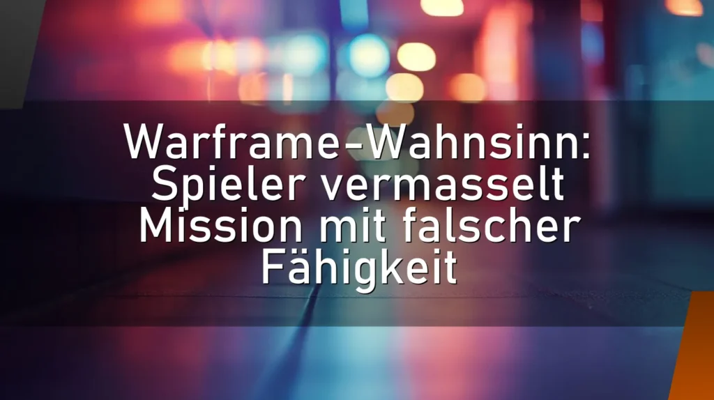 Warframe-Wahnsinn: Spieler vermasselt Mission mit falscher Fähigkeit
