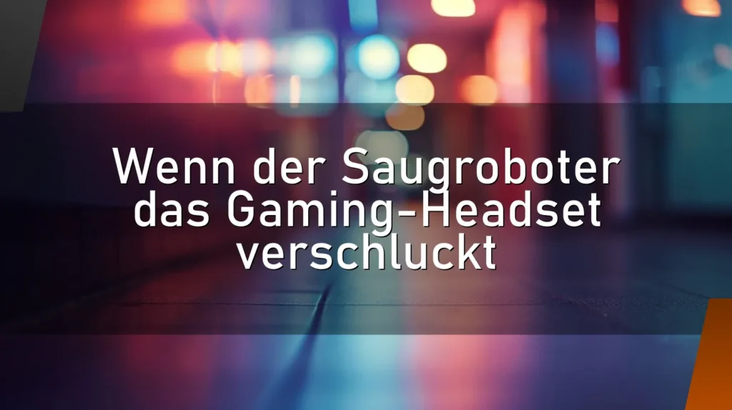 Wenn der Saugroboter das Gaming-Headset verschluckt