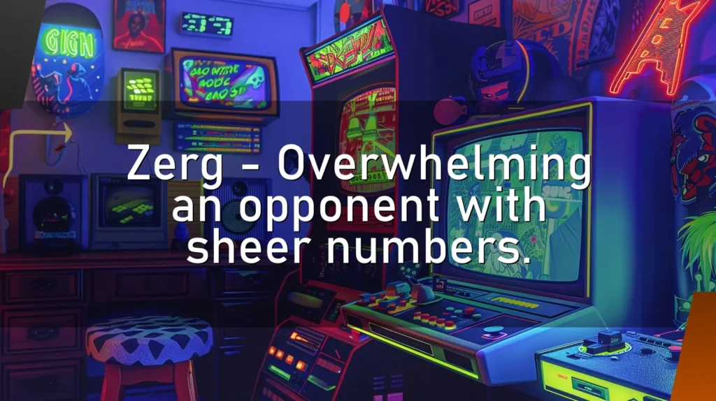 Zerg – Overwhelming an opponent with sheer numbers.
